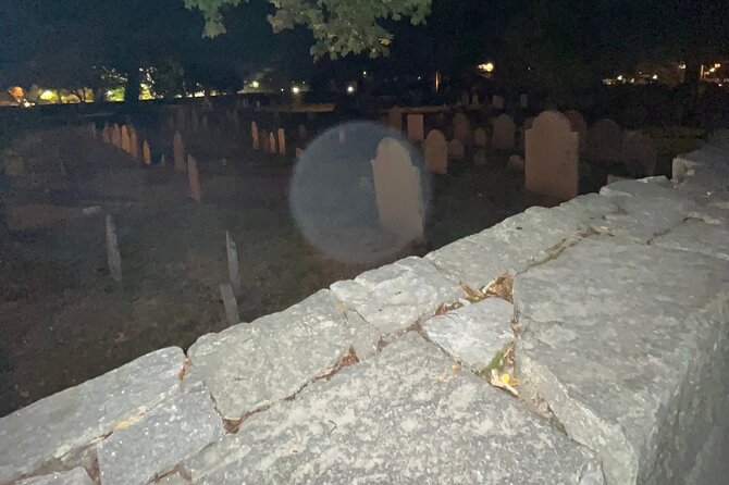 A Ghost Hunting Tour Specters and Apparitions in Salem - Stop 3: Howard Street Cemetery, spirit boxes and flashlight work