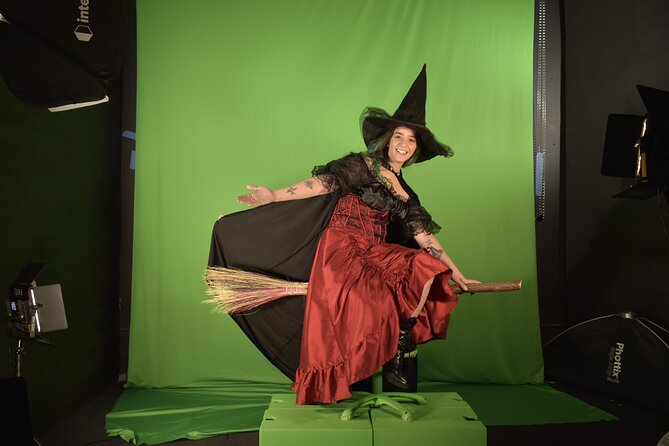Magick Broom Costume Photography - Green Screen Technology - Witch Pix Magick Broom in Salem: why it feels more like a souvenir than a photo stop