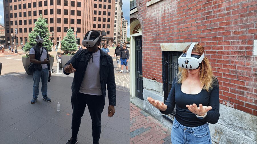 Relive 1776: Interactive AR Experience on The Freedom Trail - Old State House scenes: the guide and the tech do the heavy lifting