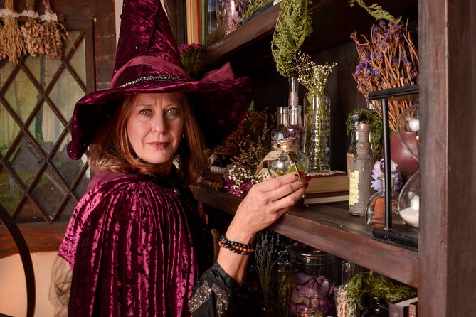 Witch Costume Photo Shoot - Witch Cottage theatrical set - Witch Cottage in Salem, and why this format works
